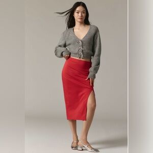 Anthropologie NWT | Maeve Bow Midi Pencil Skirt in Red | S